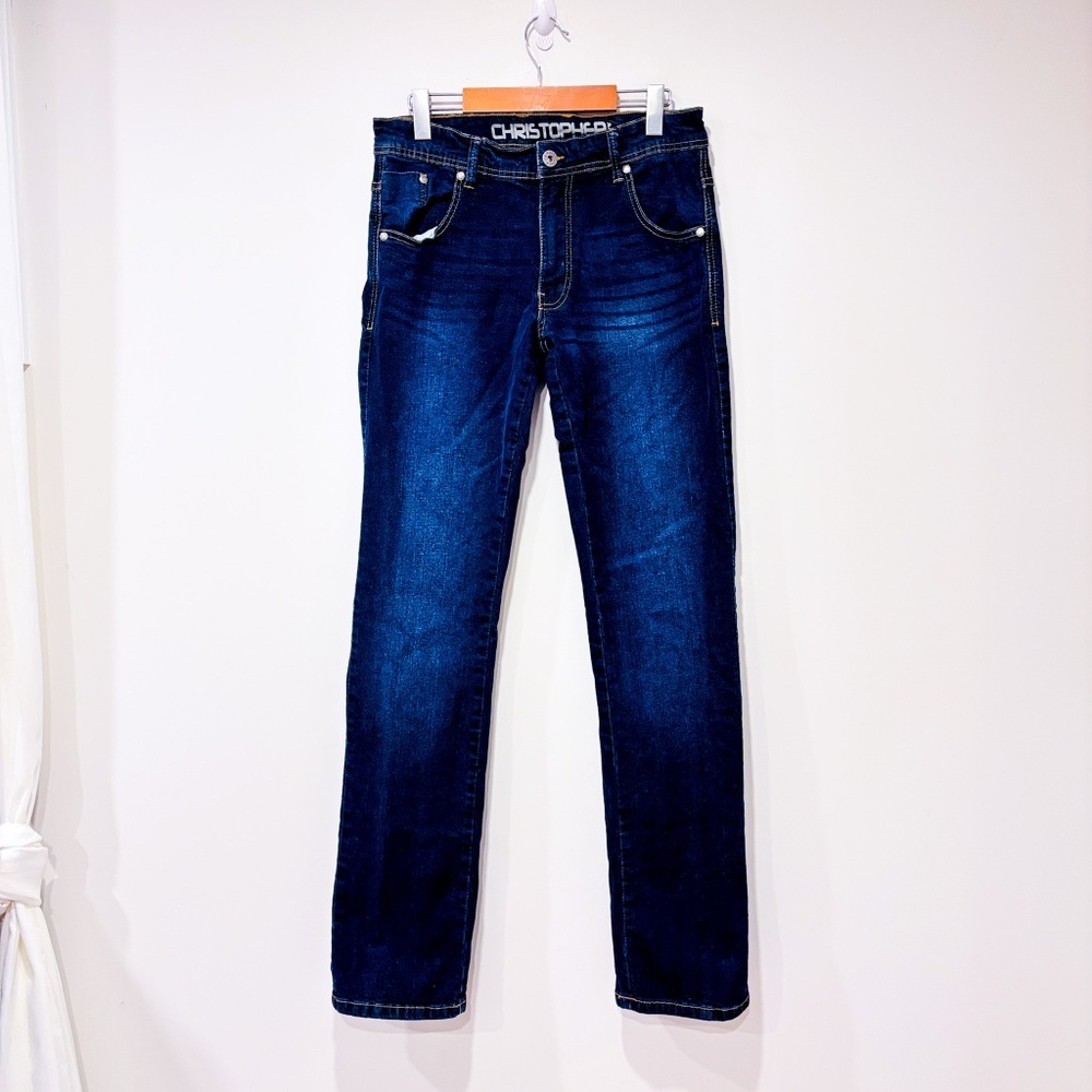 CHRISTOPHER JEANS Dark blue straight‎ leg jeans